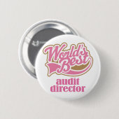 Auditdirecteur roze cadeau ronde button 5,7 cm (Voorkant /achterkant)