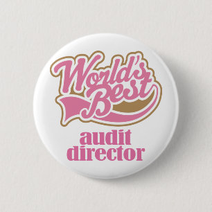 Auditdirecteur roze cadeau ronde button 5,7 cm