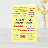 Auditing scheldwoorden Whacky Joke Auditor Verjaar Kaart (Gele Bloem)