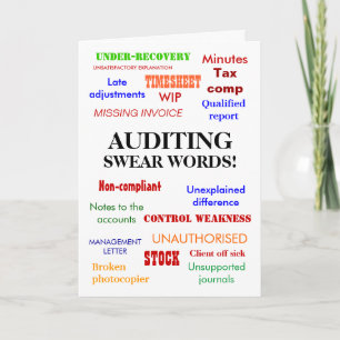 Auditor Auditing Swear Words Joke Birthday Kaart