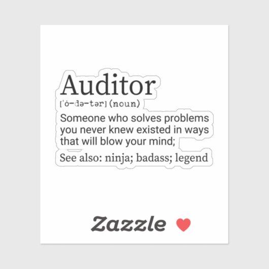 Auditor Definitie, Cadeau voor Auditor Sticker (Vel)