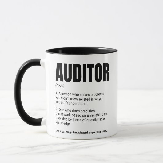 Auditor definitie grappige baan mok (Links)