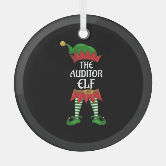Auditor Elf Family Matching Group Kerstparty Glas Ornament (Voorkant)