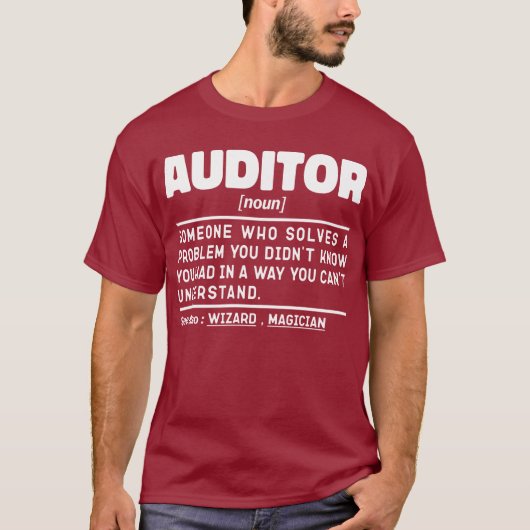 Auditor Noun Definition Company Worker Dad Funny T-shirt (Voorkant)