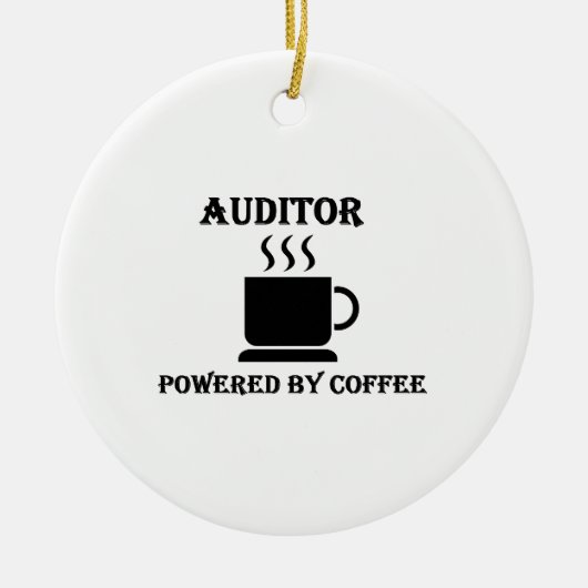"Auditor" Powered by Coffee Keramisch Ornament (Voorkant)