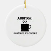 "Auditor" Powered by Coffee Keramisch Ornament (Achterkant)