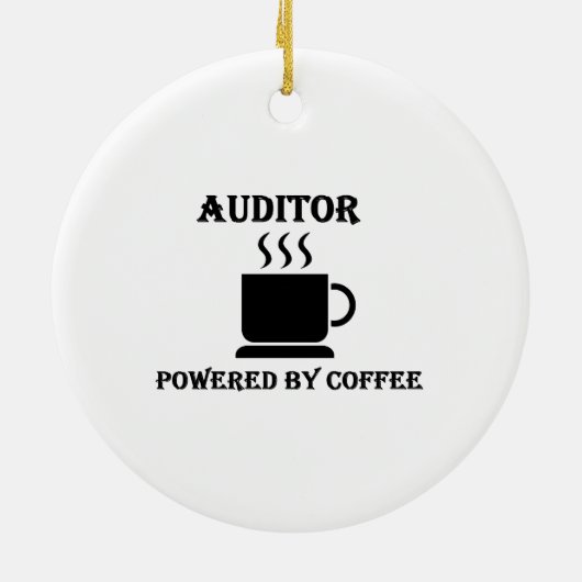 "Auditor" Powered by Coffee Keramisch Ornament (Achterkant)