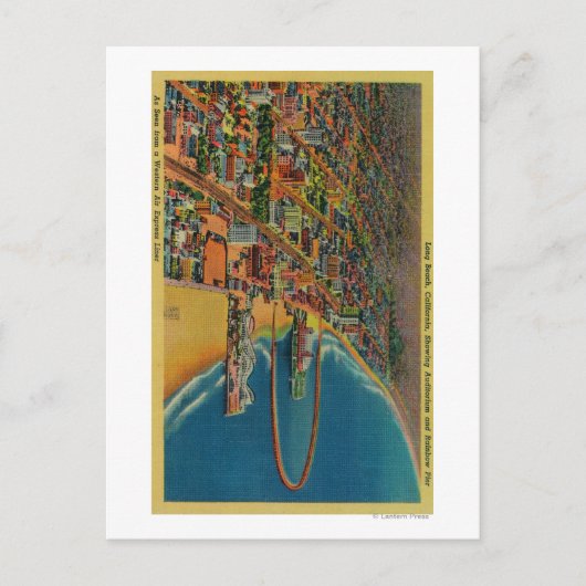 Auditorium, strand en regenboogpier briefkaart (Voorkant)