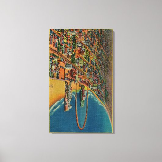 Auditorium, strand en regenboogpier canvas afdruk (Voorkant)