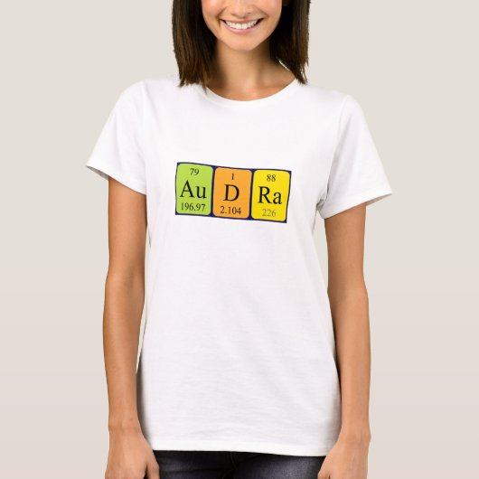 Audra periodiek lijstnaam shirt (Voorkant)