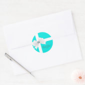 Audrey Blauw Vrijgezellenfeest Witte Boog Diamant  Ronde Sticker (Envelop)