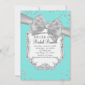 Audrey Blauwe Grote Witte Boog Diamanten Bruidsdou Kaart (Voorkant)