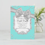 Audrey Blauwe Grote Witte Boog Diamanten Bruidsdou Kaart (Staand voorkant)