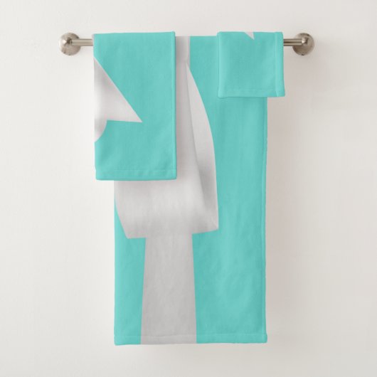 Audrey Blauwgroen White Bow Modern Glam Bad Handdoek (Insitu)