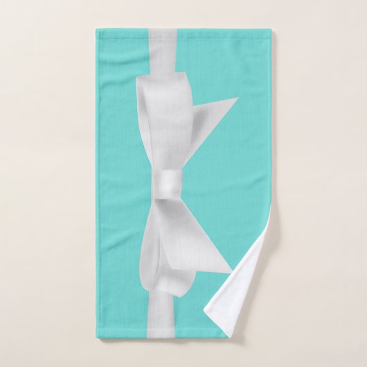 Audrey Blauwgroen White Bow Modern Glam Bad Handdoek (Handdoek)
