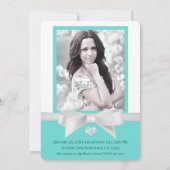 Audrey Blauwgroen White Bow Modern Vrijgezellenfee Kaart (Achterkant)