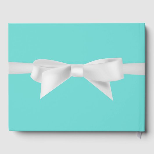 Audrey Blauwgroen Witte Boog Modern Glam Bruid Gastenboek (Achterkant)