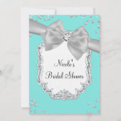 Audrey Blue Big White Bow Diamonds Vrijgezellenfee Kaart (Achterkant)