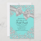 Audrey Blue Big White Bow Diamonds Vrijgezellenfee Kaart (Voorkant)