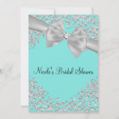 Audrey Blue Big White Bow Diamonds Vrijgezellenfee Kaart (Achterkant)