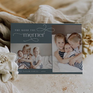 AUDREY Blue Schattigee Kerst Kaart Geboorteaankond