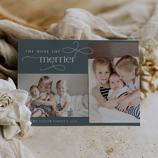 AUDREY Blue Schattigee Kerst Kaart Geboorteaankond