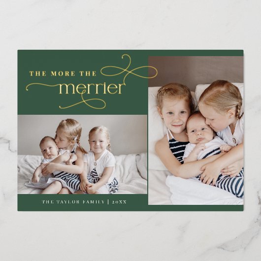 AUDREY Folie Kerst Kaart Geboorteaankondiging (Voorkant)