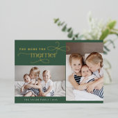 AUDREY Folie Kerst Kaart Geboorteaankondiging (Staand Voorkant)