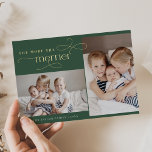 AUDREY Folie Kerst Kaart Geboorteaankondiging<br><div class="desc">AUDREY Folie Kerst Kaart Geboorteaankondiging. Personaliseer de voorkant van de kaart met 2 foto's,  je familienaam en het jaar. Personaliseer de achterkant met een optionele vakantiebegroeting of familienieuws en uw familienaam.</div>