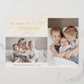 AUDREY Gold Foil Kerst Kaart Geboorteaankondiging (Voorkant)