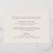 AUDREY Gold Foil Kerst Kaart Geboorteaankondiging (Achterkant)