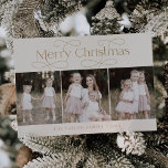 AUDREY Gold Moderne Familie Foto Vintage Kerstmis Feestdagenkaart<br><div class="desc">AUDREY Gold Modern Family Photo Vintage Kerstvakantie Kaart. Personaliseer de voorkant van de kaart met een foto,  je familienaam en het jaar. Personaliseer de achterkant met een optionele vakantiebegroeting of familienieuws en uw familienaam.</div>