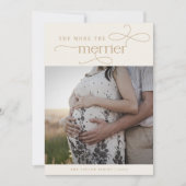 AUDREY Gold Schattigee kerstzwangerschapsaankondig Feestdagenkaart (Voorkant)