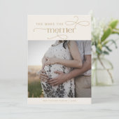 AUDREY Gold Schattigee kerstzwangerschapsaankondig Feestdagenkaart (Staand voorkant)