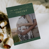 AUDREY Green Folie Kerstzwangerschapsaankondiging Feestdagenkaart