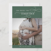 AUDREY Green Schattigee kerstzwangerschapsaankondi Feestdagenkaart (Voorkant)