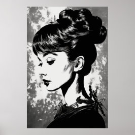 Audrey Hepburn Geïnspireerd Glamour Portret Poster