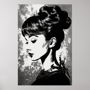 Audrey Hepburn Geïnspireerd Glamour Portret Poster