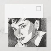 Audrey Hepburn Inspired Portrait Postcard Briefkaart (Voorkant / Achterkant)