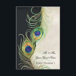 Audrey Jeanne Peacock Feather Black Damask Invite Kaart<br><div class="desc">Matching Personalized Tent Kaart, Name Place Card, Plaatskaart voor trouwrecepties, vrijgezellenfeesten of andere formele gebeurtenissen waarbij er een toegewezen zitplaats is. NOTA: U zult één kaart tegelijkertijd moeten opdracht geven, zult de naam van de gast op die kaart personaliseren, zult het in uw mandje moeten plaatsen dan opdracht geven tot...</div>