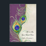 Audrey Jeanne Peacock Veer Paarse Damast Escorte Kaart<br><div class="desc">Persoonlijke tentkaart, naamkaart, plaatskaart voor huwelijksrecepties, bruidsshower of andere formele evenementen waar zitplaatsen toegewezen zijn. LET OP: U moet één kaart tegelijk bestellen, de naam van de gast op die kaart personaliseren, deze in uw winkelmand plaatsen en vervolgens de volgende kaart bestellen. Dit zijn platte kaarten die u moet vouwen...</div>