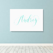 Audrey - moderne kalligrafie naam ontwerp canvas afdruk (Insitu (Houten vloer))