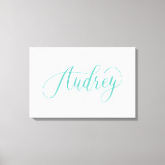 Audrey - moderne kalligrafie naam ontwerp canvas afdruk