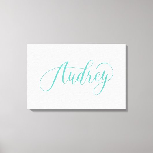 Audrey - moderne kalligrafie naam ontwerp canvas afdruk (Voorkant)