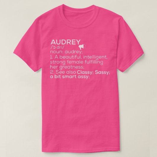 Audrey Naam Audrey Definitie Audrey Vrouw Naam A T-shirt (Design voorkant)