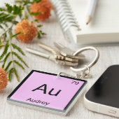 Audrey Name Chemistry Element Periodic Table Sleutelhanger (Voorkant Rechts)