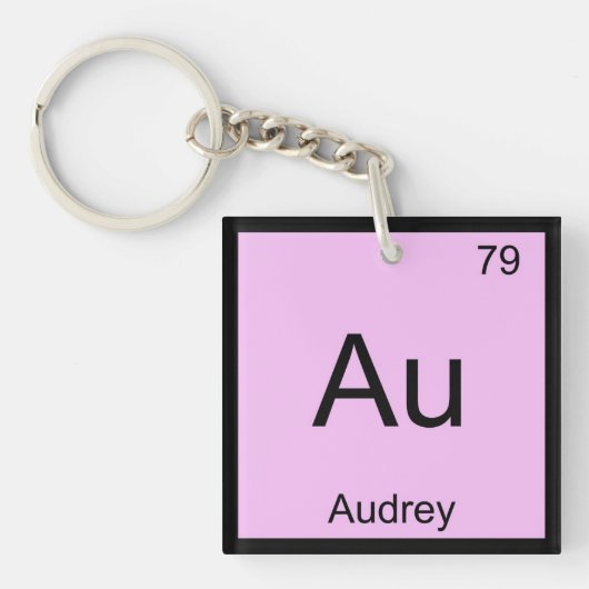 Audrey Name Chemistry Element Periodic Table Sleutelhanger (voorkant)