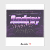 Audrey Name Vorname lila retro Sticker Geburtstag (Vel)