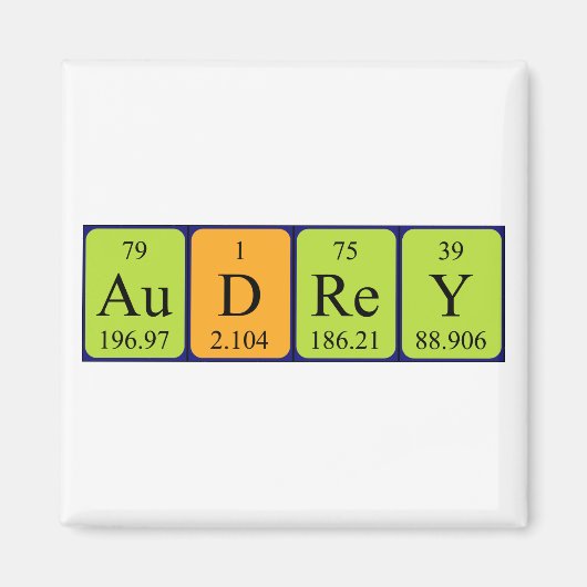 Audrey periodieke table name magnet (Voorkant)