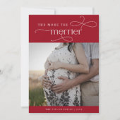 AUDREY Red Schattige Kerstzwangerschapsaankondigin Feestdagenkaart (Voorkant)